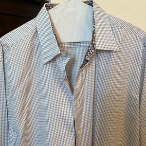 Trunk club custom shirt   Detail matching collar, placard and cuff